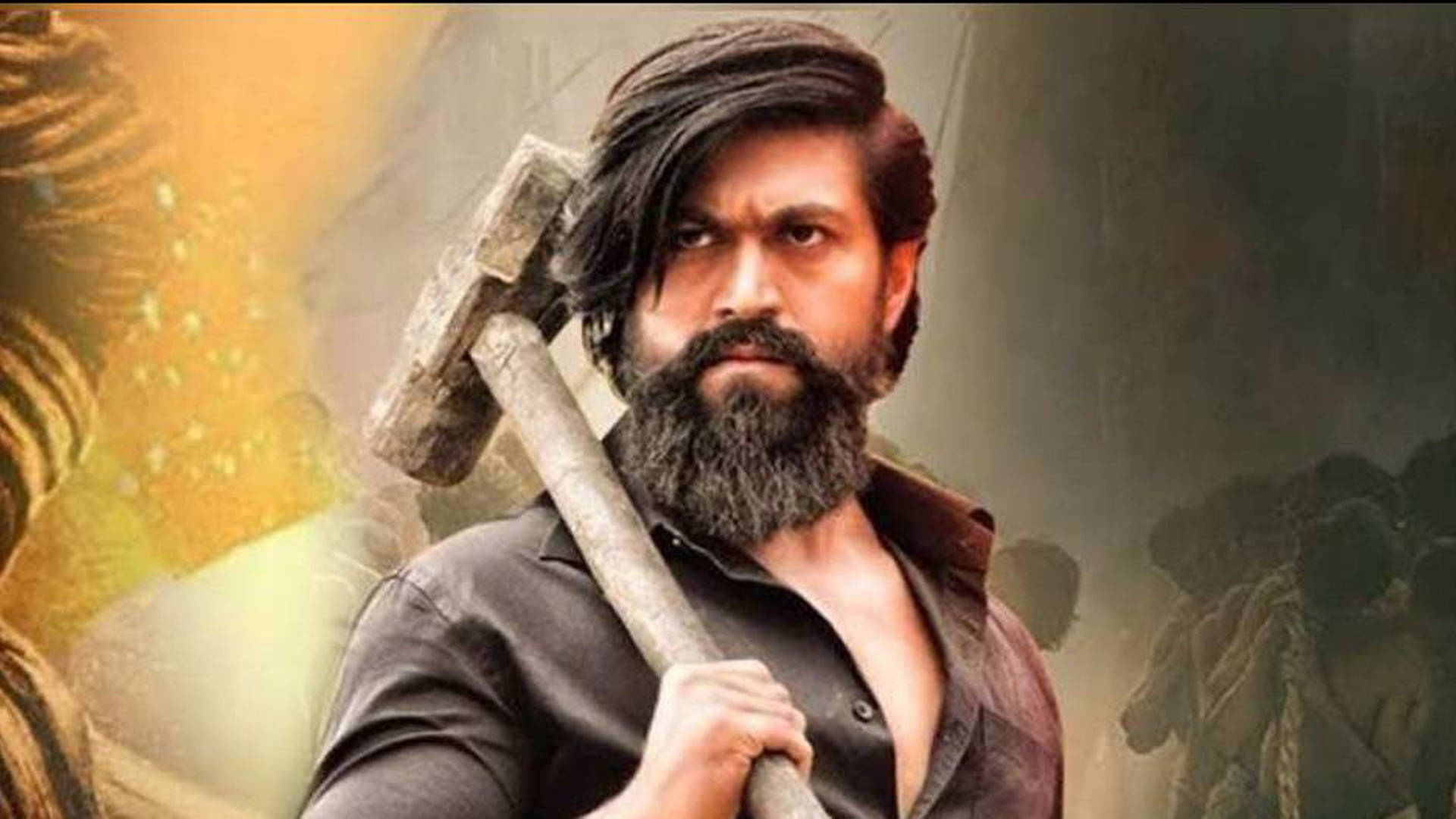Intense Action Scene From Kgf Chapter 2 Wallpaper
