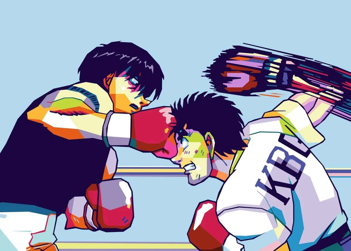 Intense Anime Boxing Match Wallpaper