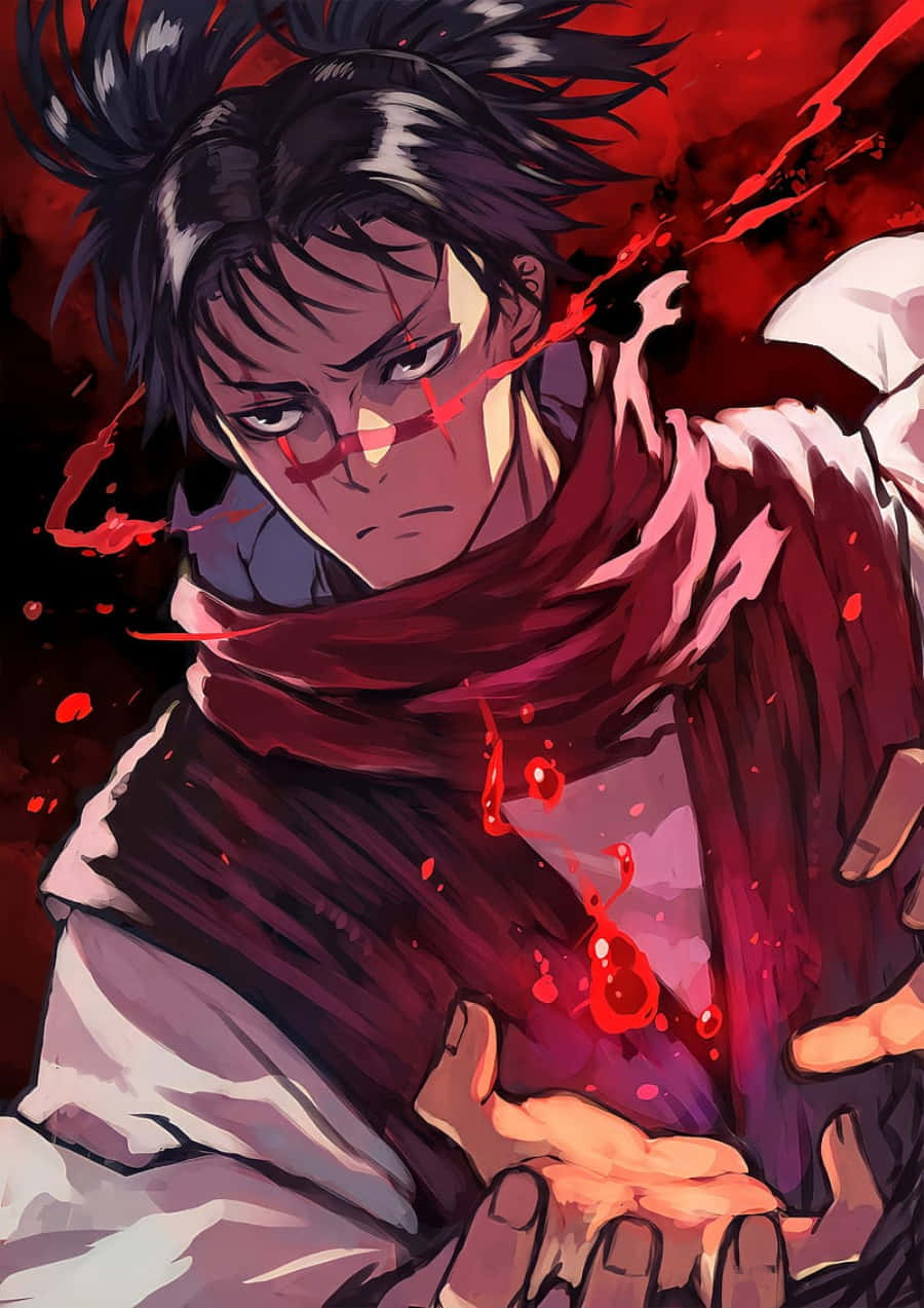 Intense Anime Character Blood Splatter Wallpaper