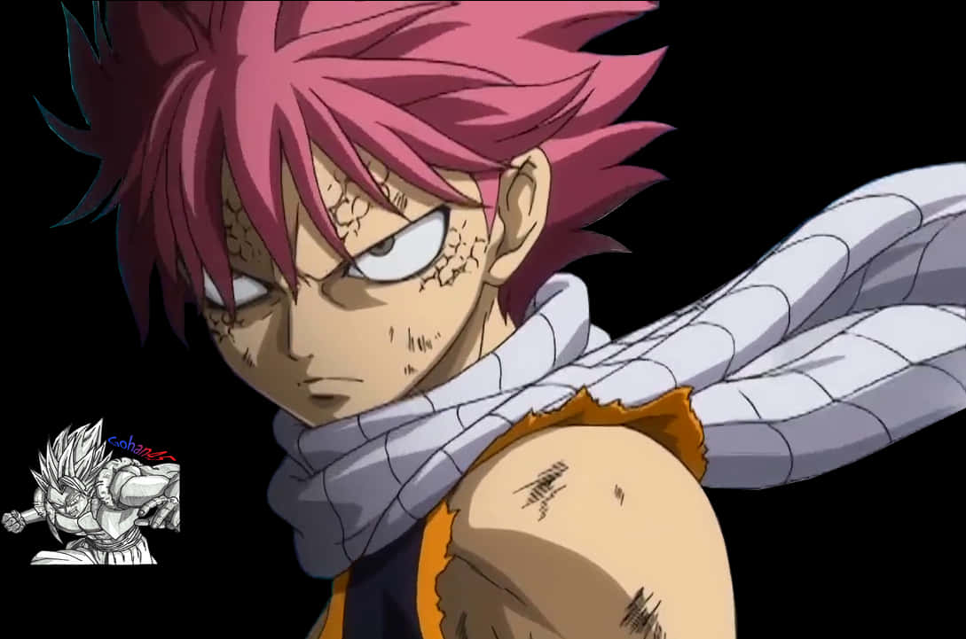 Intense Anime Character Natsu Dragneel PNG