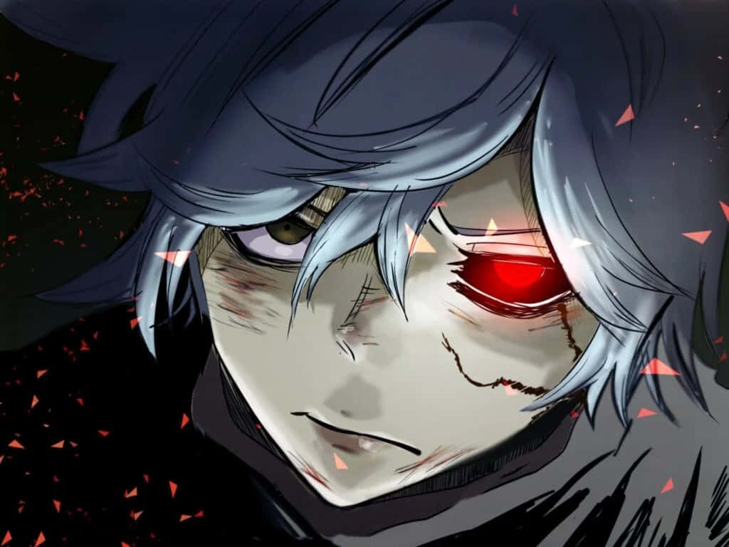 Intense Anime Character Red Eye Wallpaper