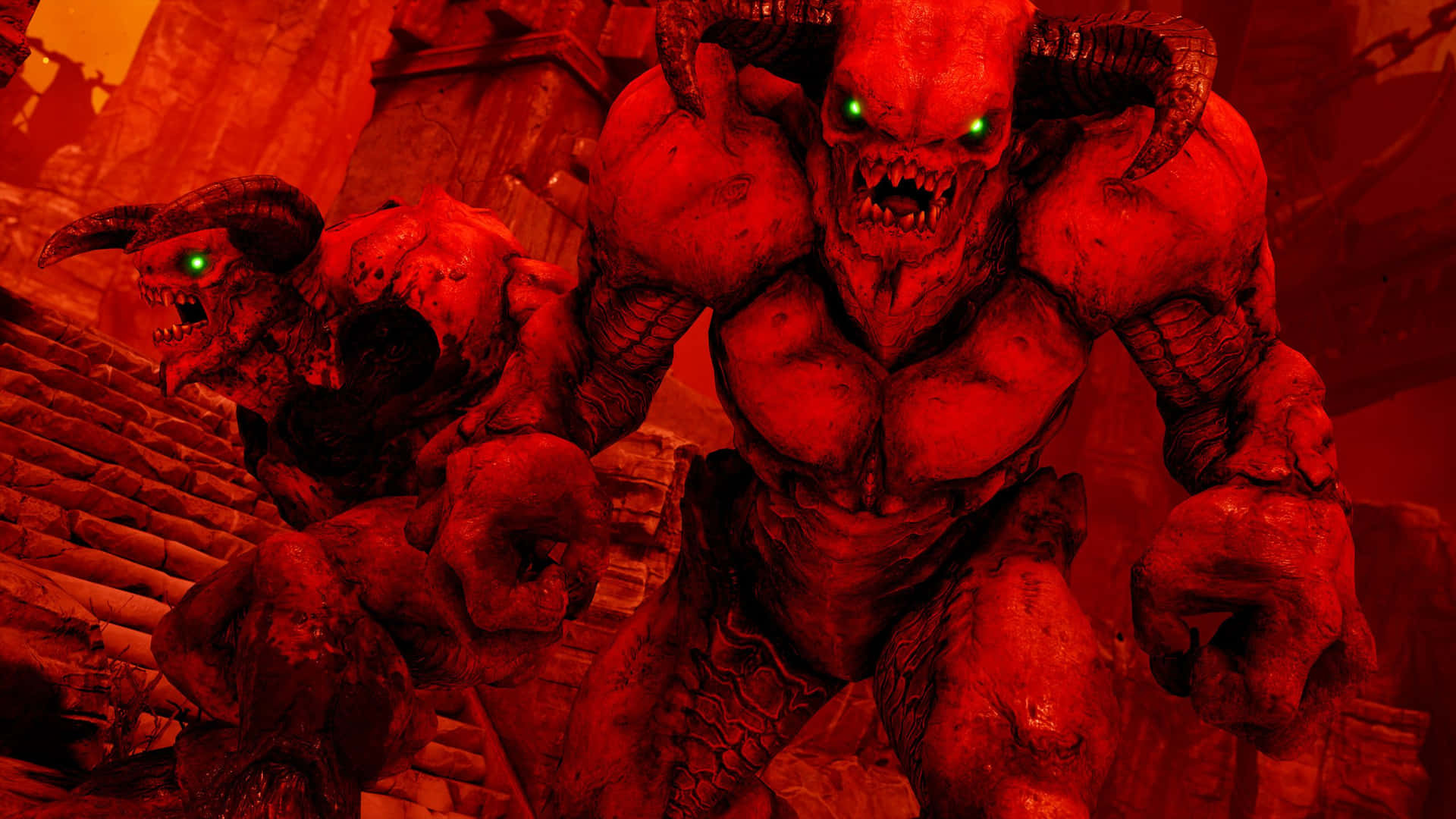 Intense Battle Scene In Doom Universe