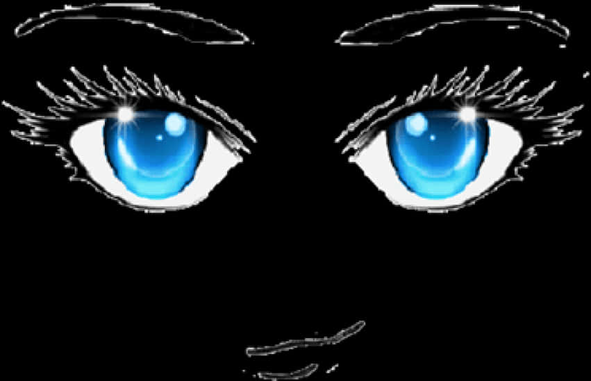 Intense_ Blue_ Eyes_ Artwork PNG