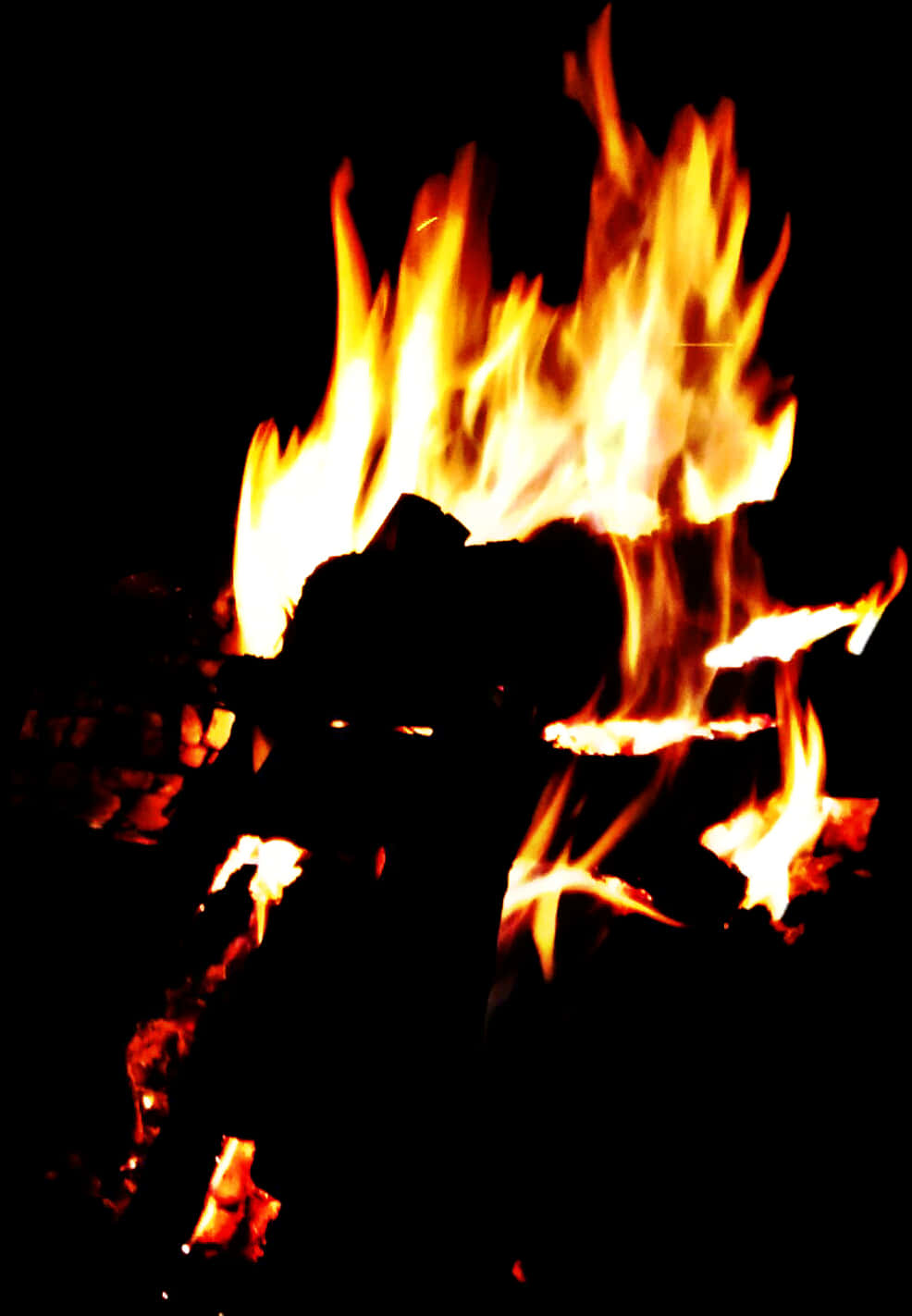 Intense Bonfire Flames PNG