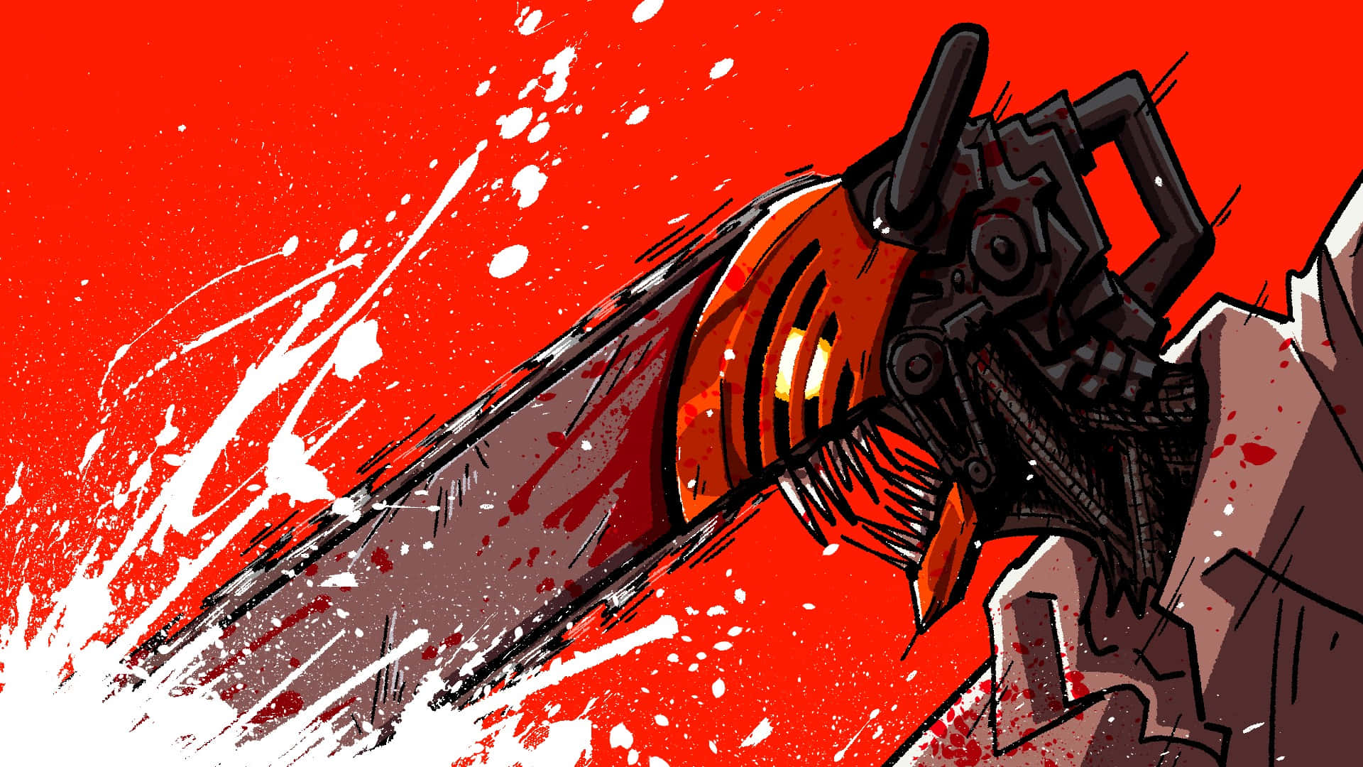 Intense Chainsaw Action Wallpaper