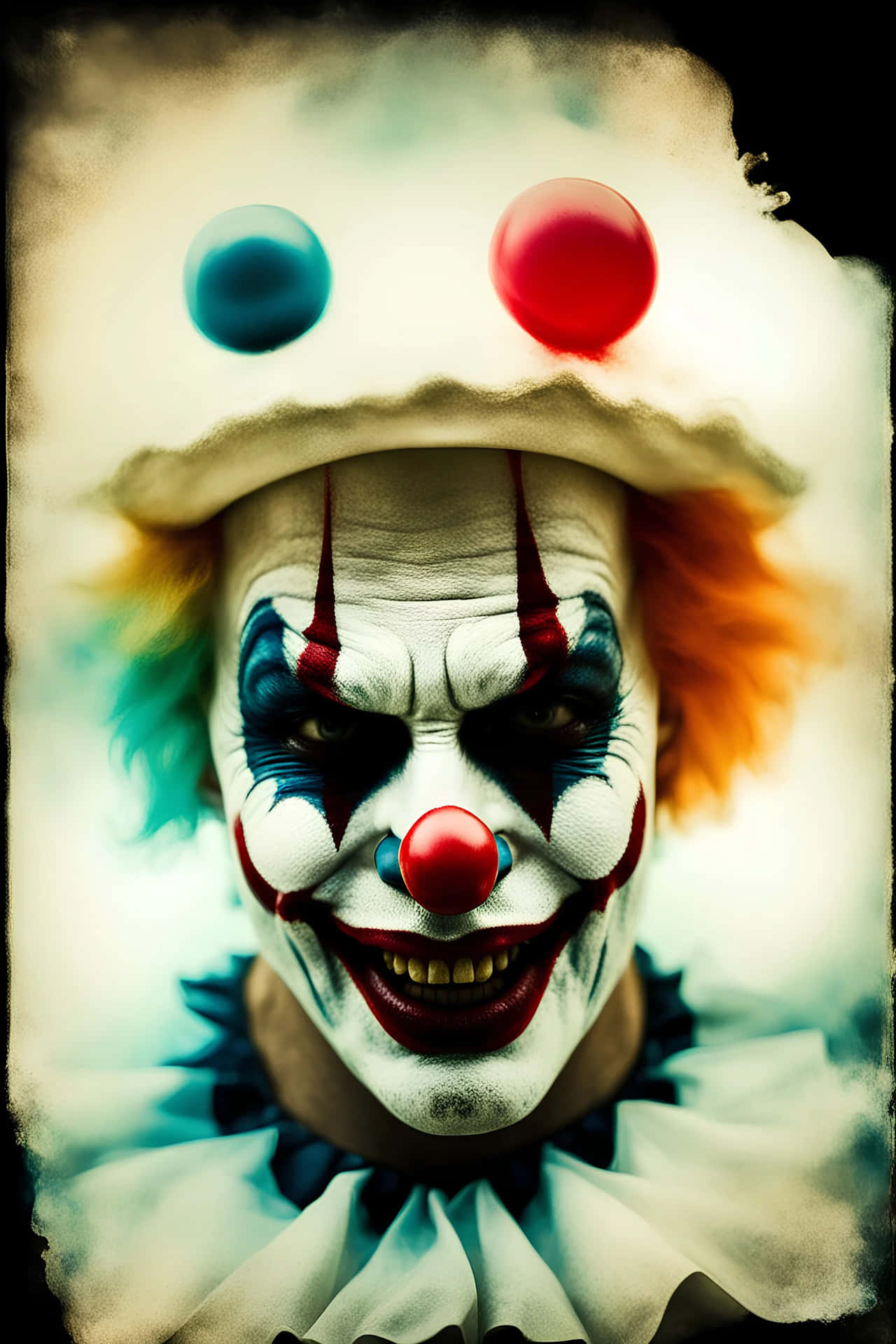 Intense_ Clown_ Portrait Wallpaper