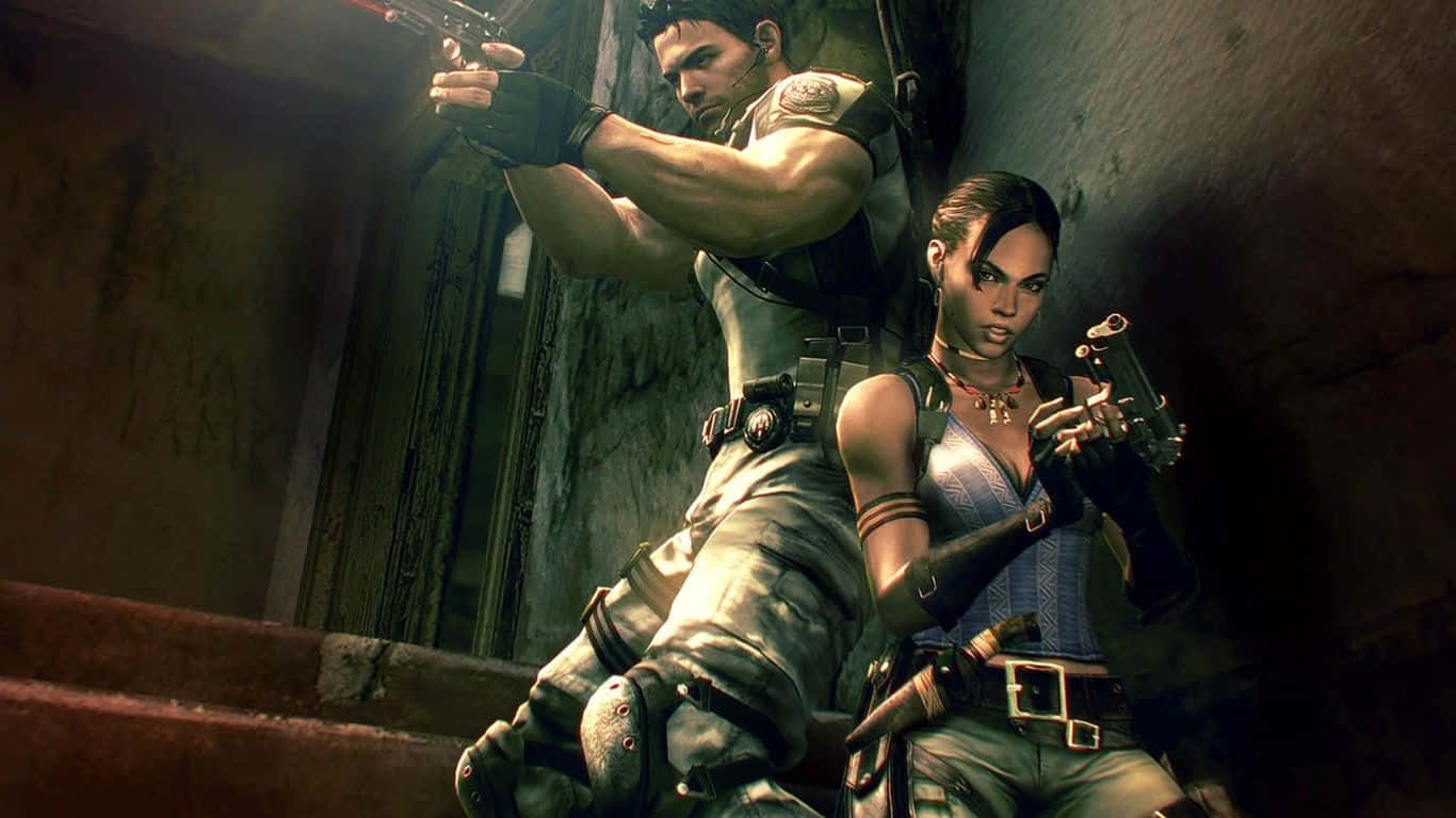 Intense Co-op Game Play Of Resident Evil 5 Wallpaper