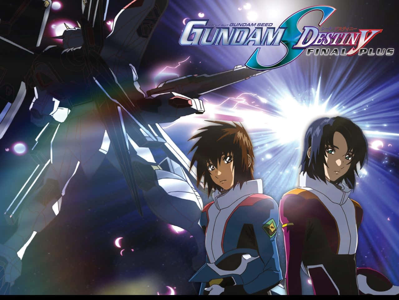 Intense Combat Scene From Gundam Seed Wallpaper