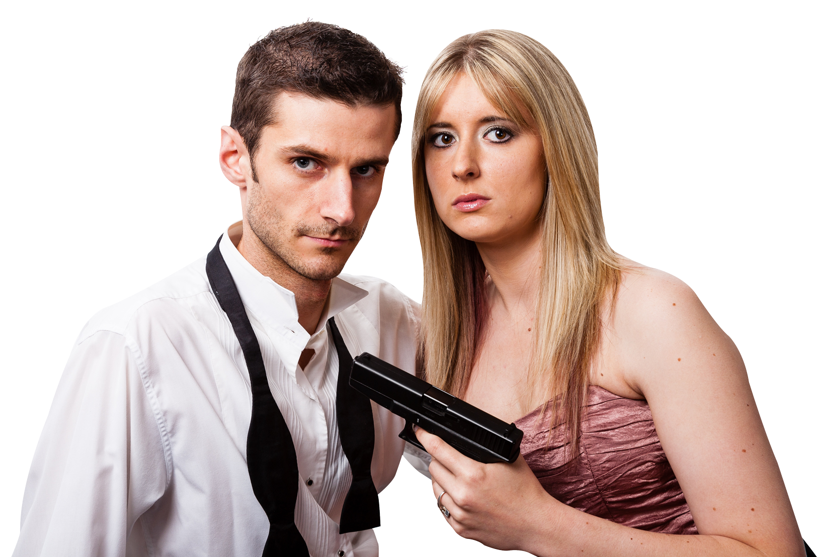 Intense Couplewith Gun PNG