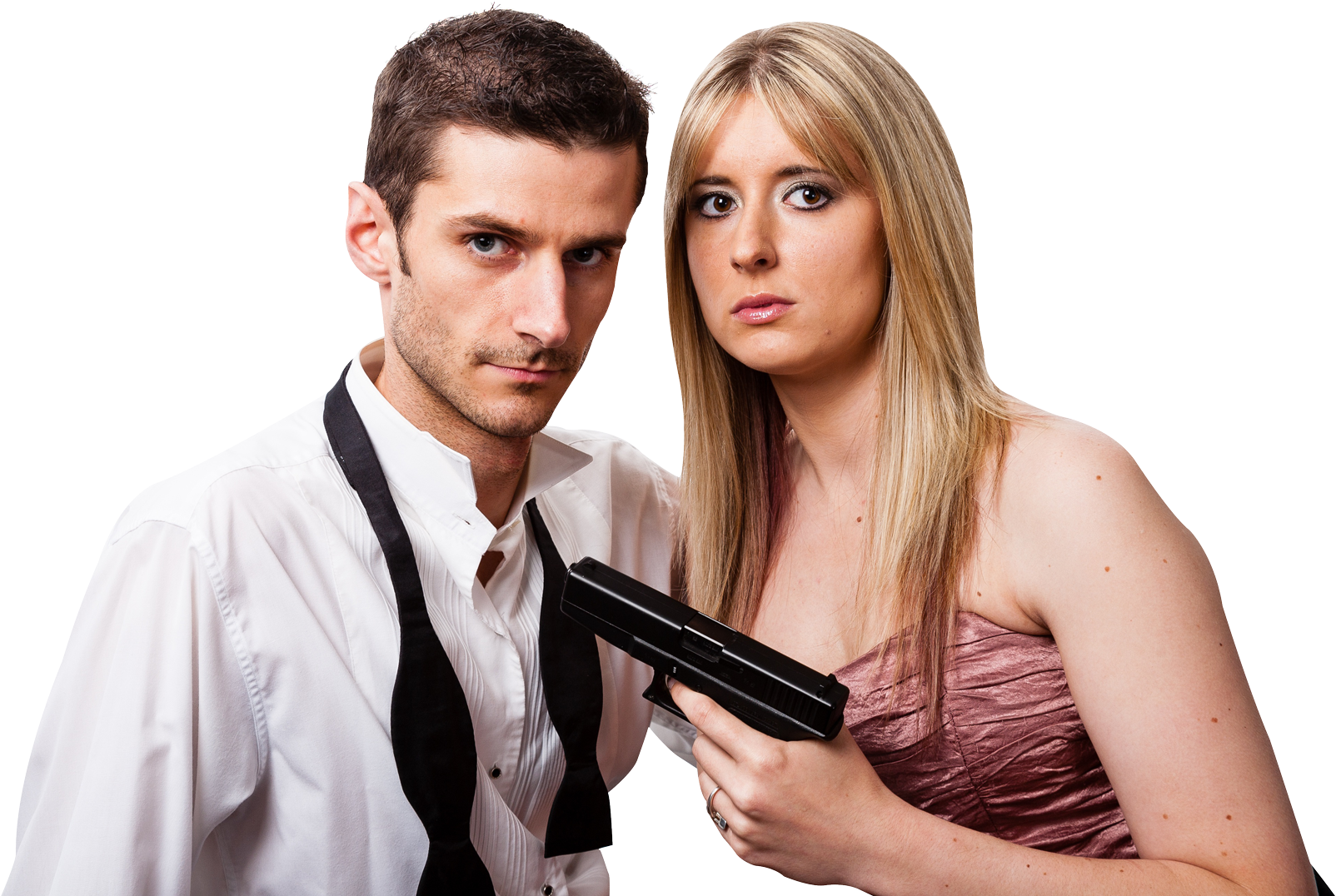 Intense Couplewith Gun PNG