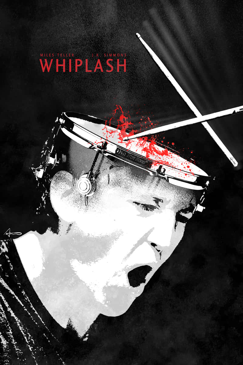 Intense Drummer Whiplash Movie Poster Wallpaper