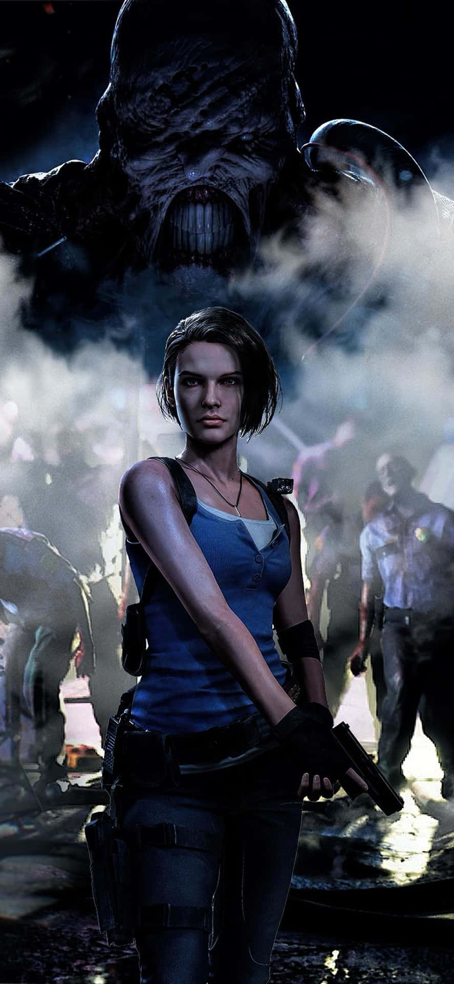 "intense Face-off In Resident Evil: Nemesis" Wallpaper