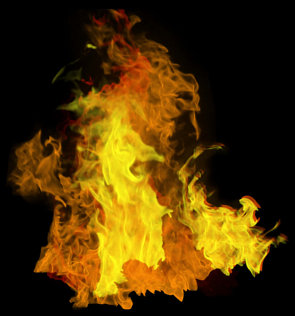 Intense_ Flame_ Isolated_on_ Black PNG