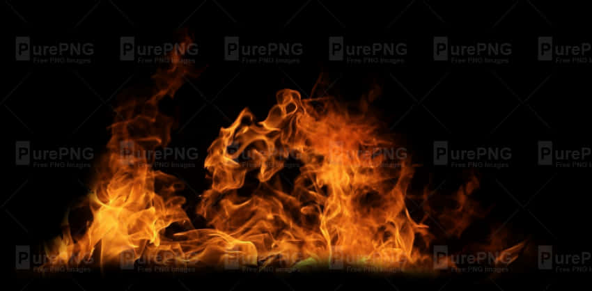 Intense Flameson Black Background PNG