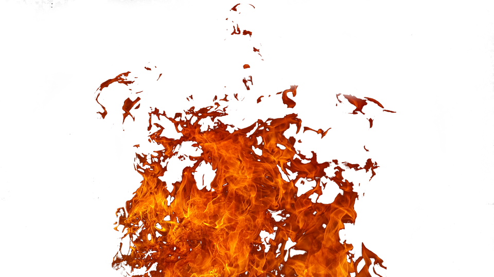 Intense Flameson Blue Background PNG