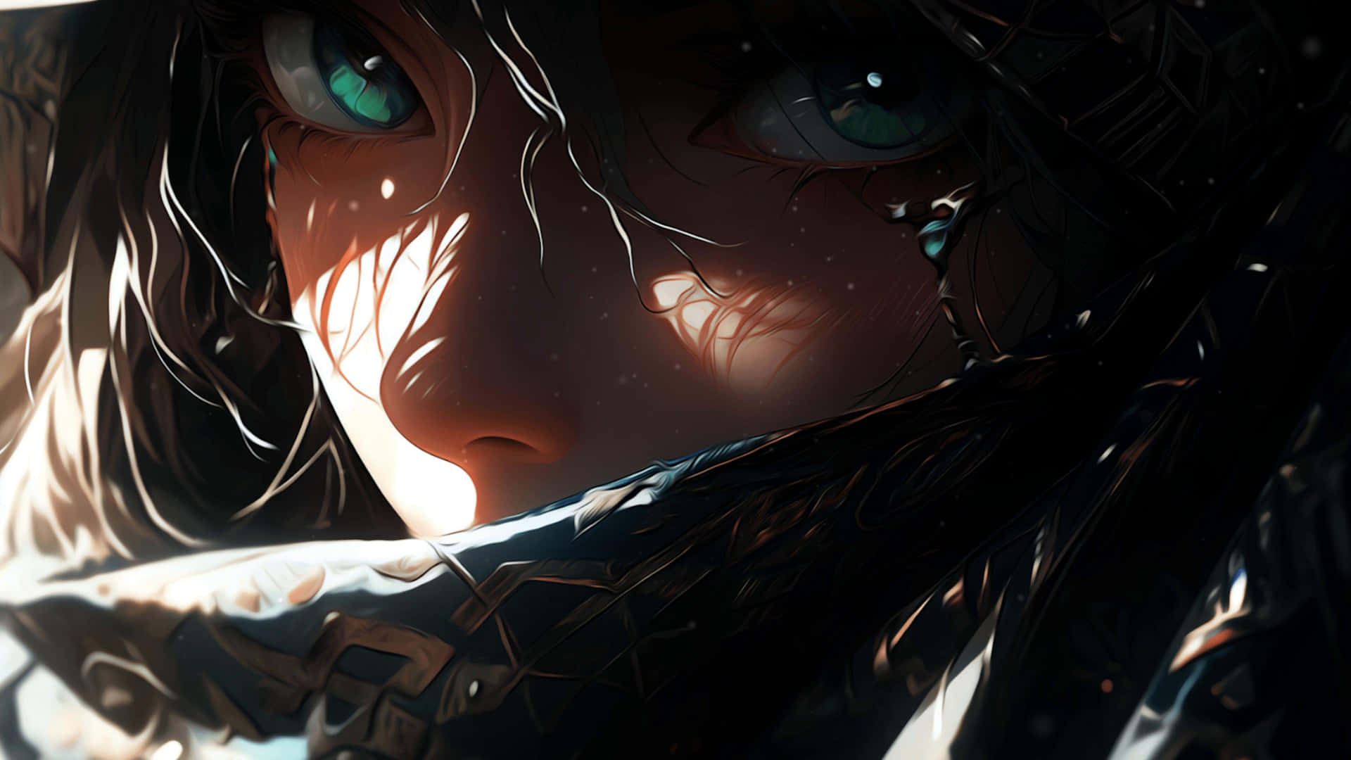 Intense Gaze Anime Warrior Wallpaper