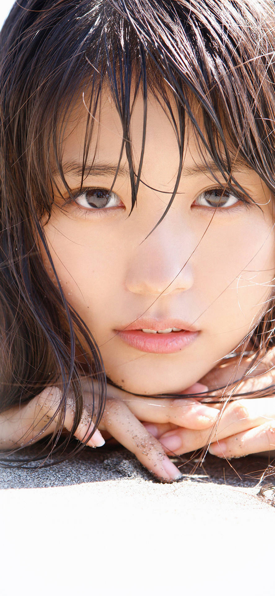 Intense Gaze_ Japanese Girl Close Up_ Portrait Wallpaper