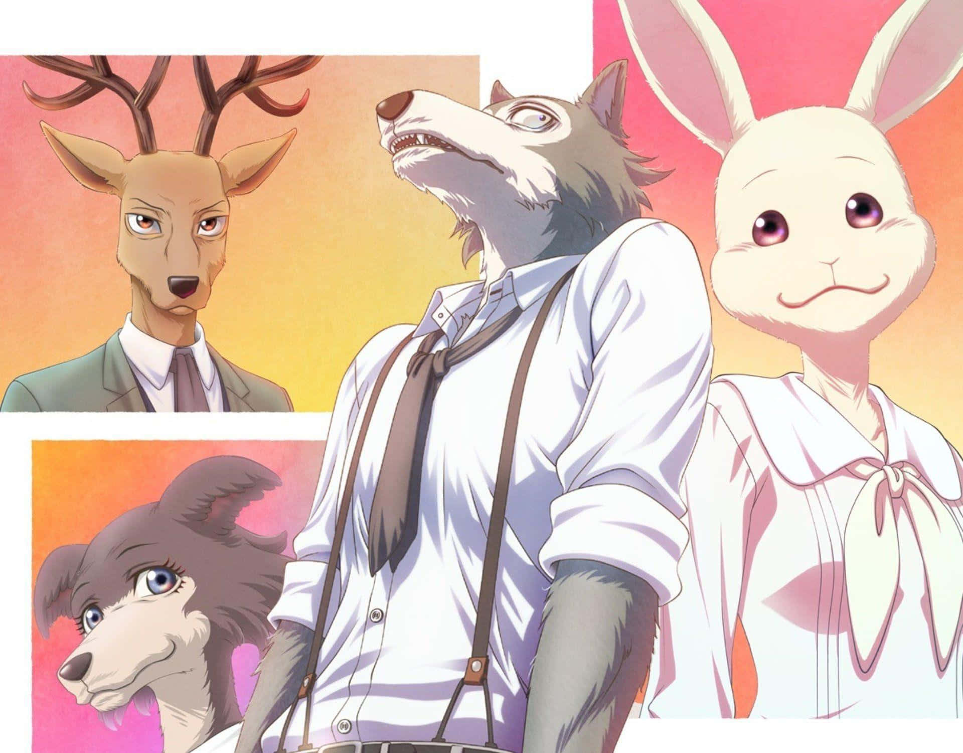 Intense Gaze Of Legoshi From Beastars In A Visually Striking Anime Art Wallpaper