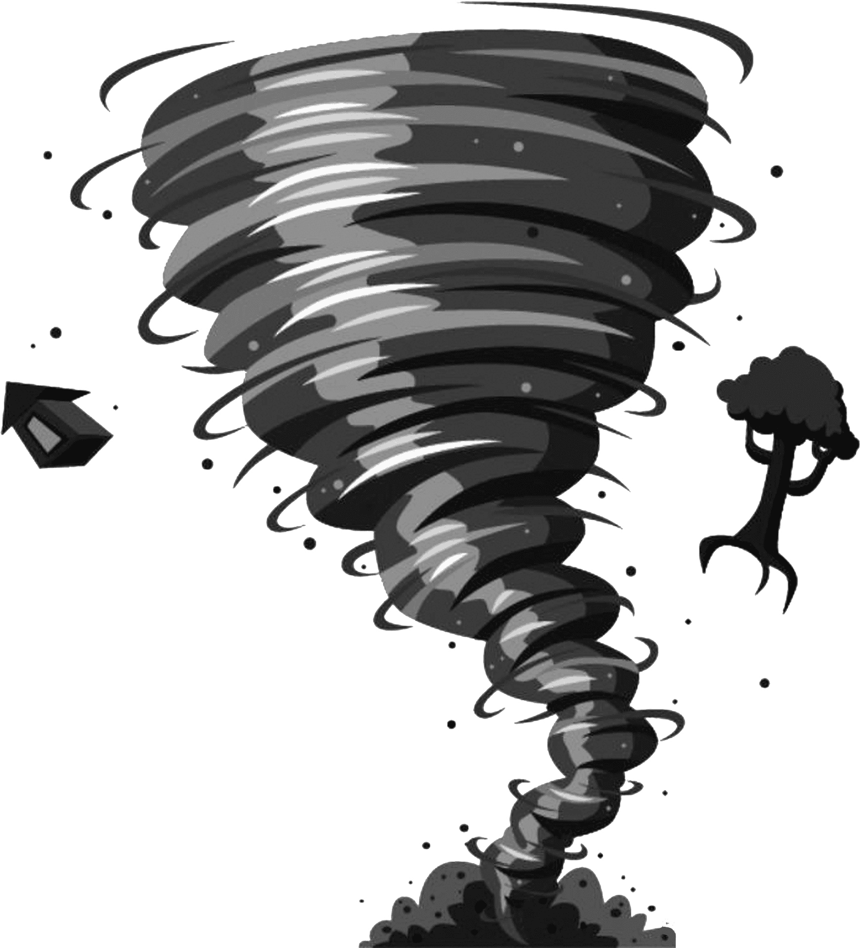Intense Gray Scale Tornado PNG