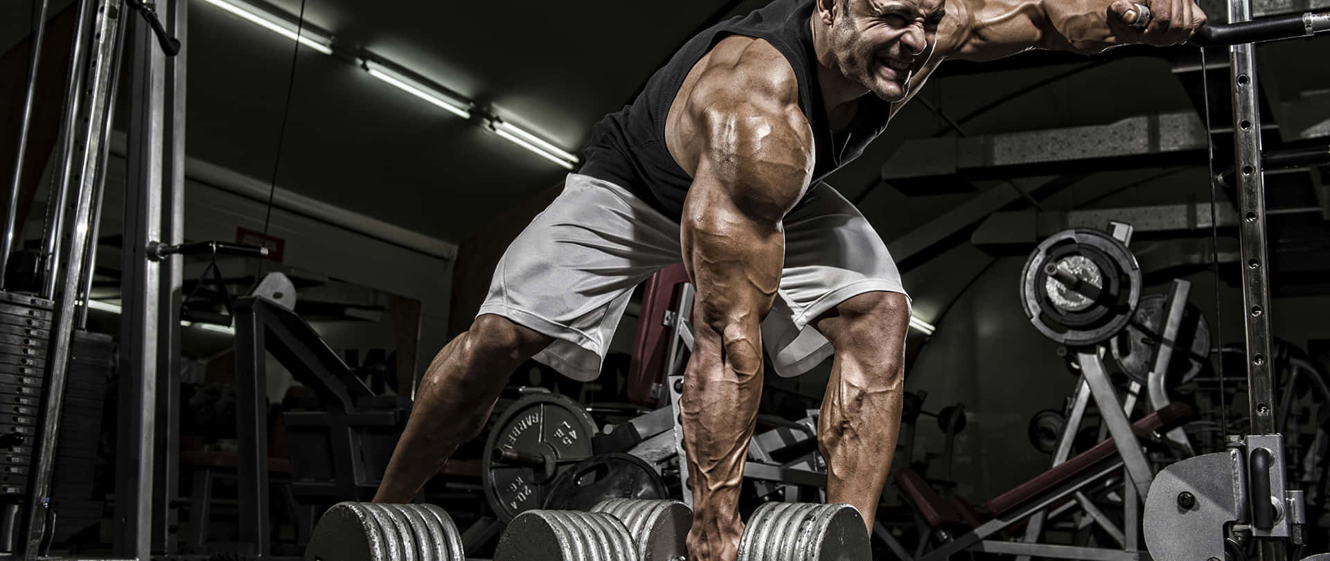 Intens Gymtrening Muskeldefinisjon Bakgrunnsbildet