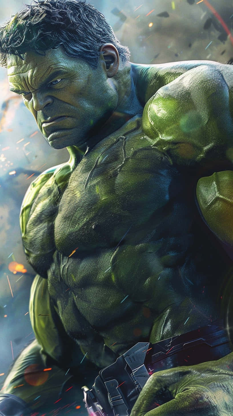 Intense Hulk Portret Marvel Avengers Achtergrond