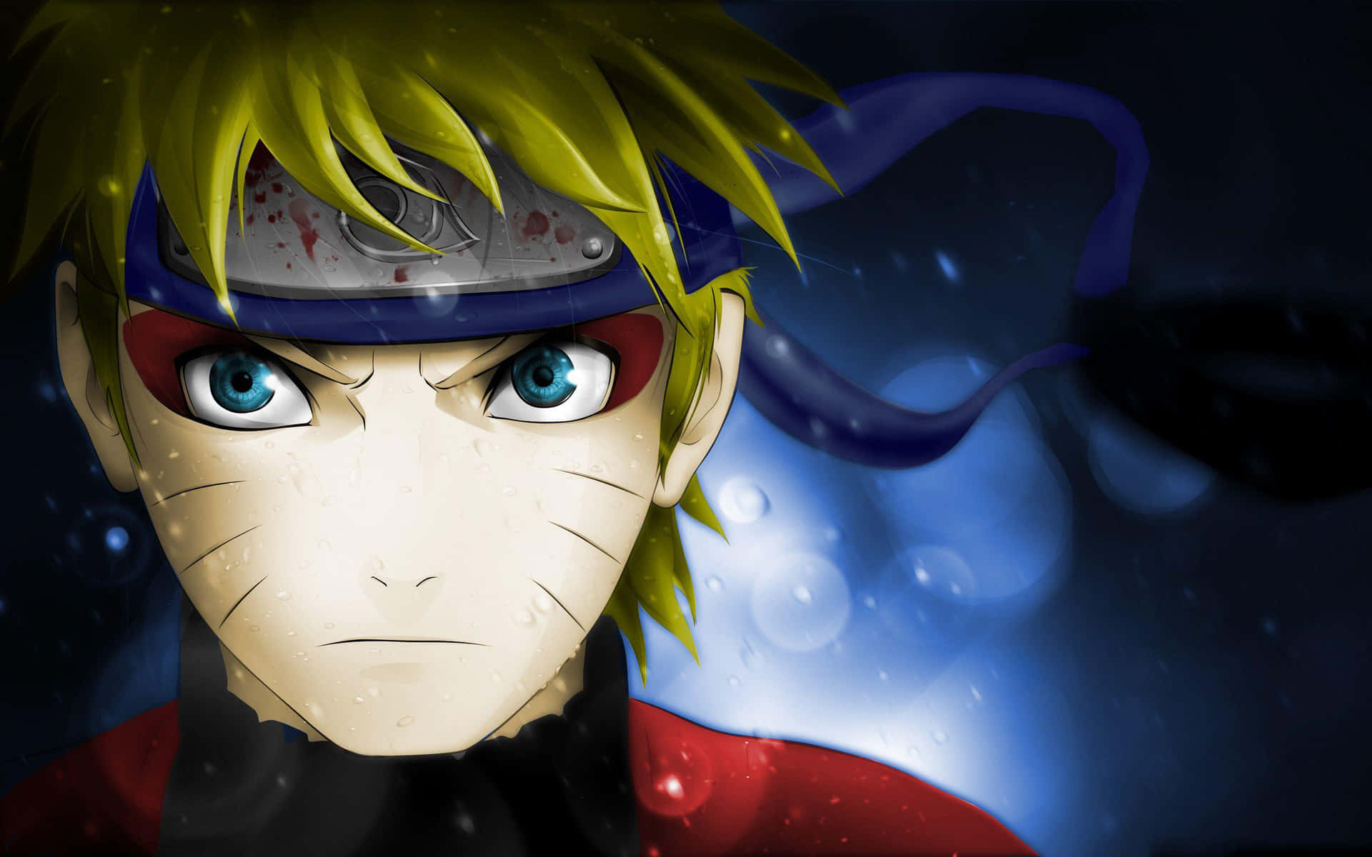 Intense Naruto Blue Backdrop Wallpaper