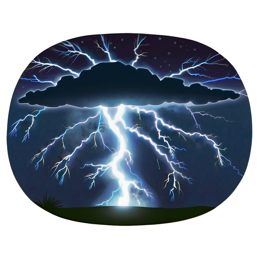 Intense Night Lightning Png 06242024 PNG