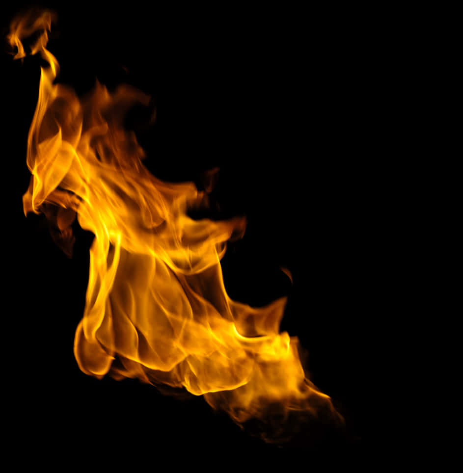 Intense Orange Flameon Black Background PNG