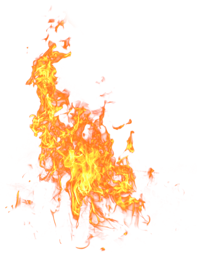 Intense Orange Flames PNG