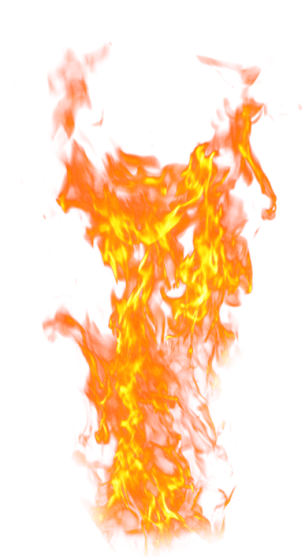 Intense Orange Flameson Teal Background PNG