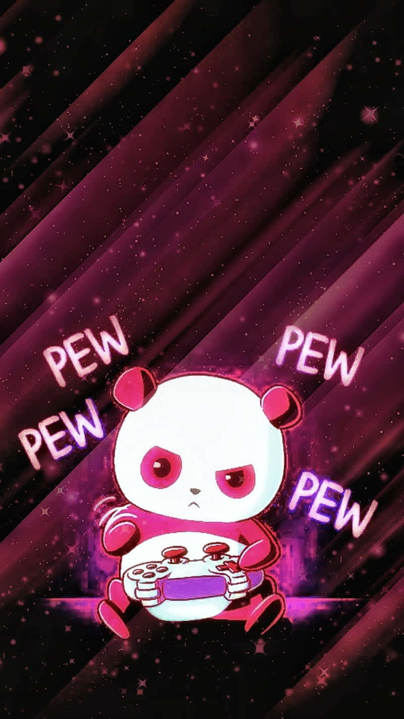 Intense Panda Cute Gamer Digital Art Wallpaper
