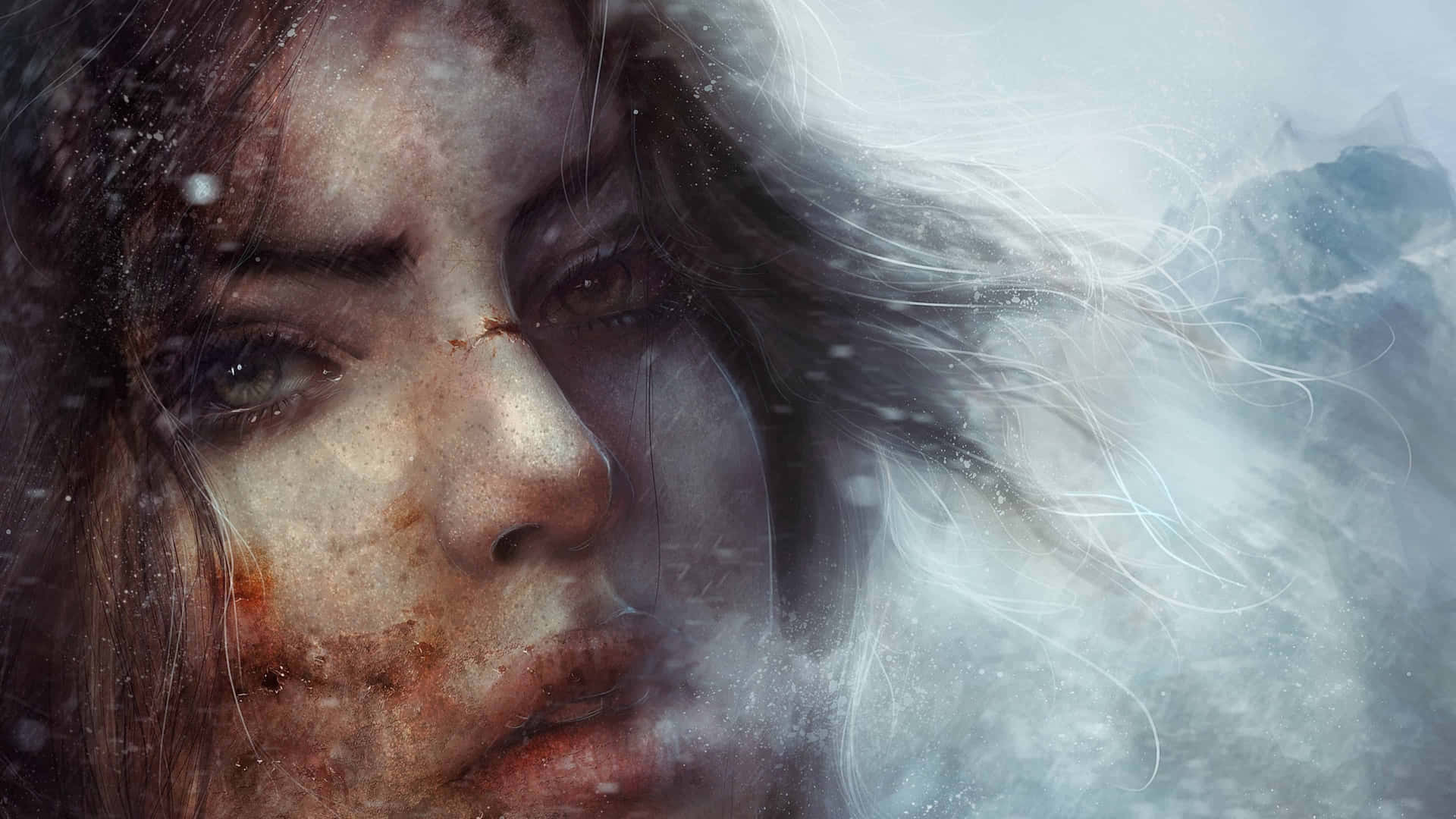 Intense Portrait Lara Croft Survivor Wallpaper