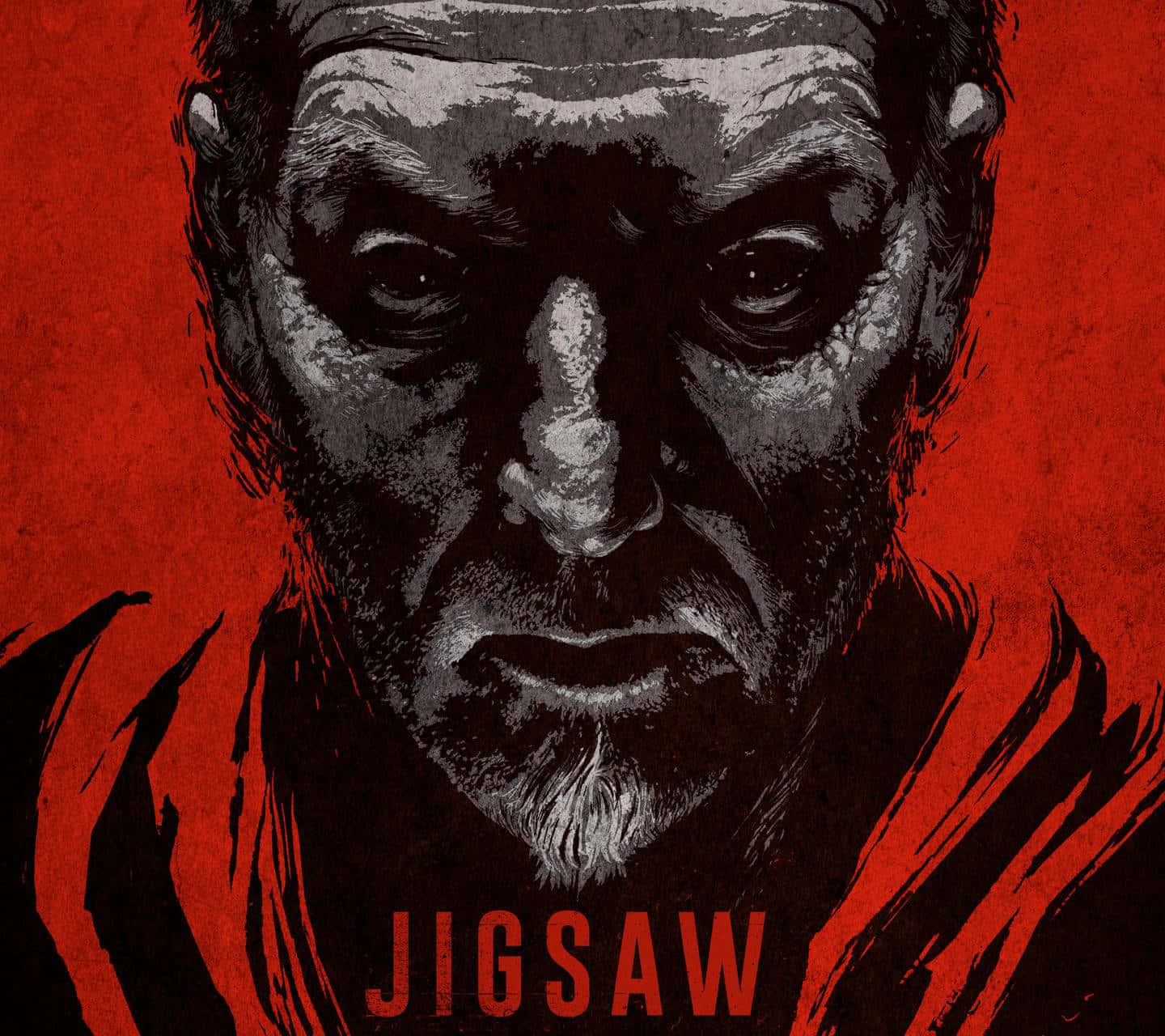 Intense_ Red_ Hued_ Portrait_ Jigsaw Wallpaper