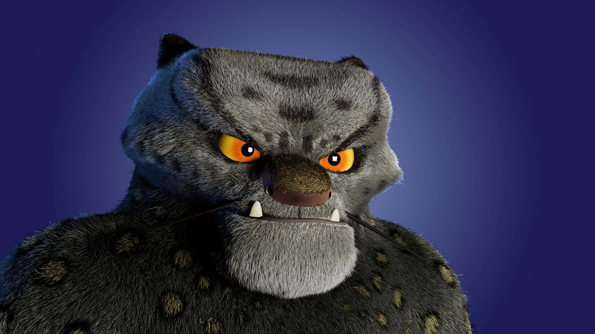 Intense Snow Leopard Character Wallpaper