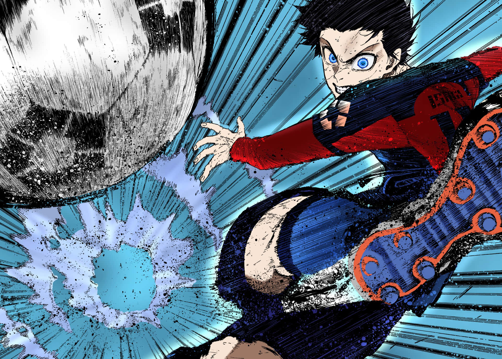 Intense Soccer Action Anime Art Wallpaper