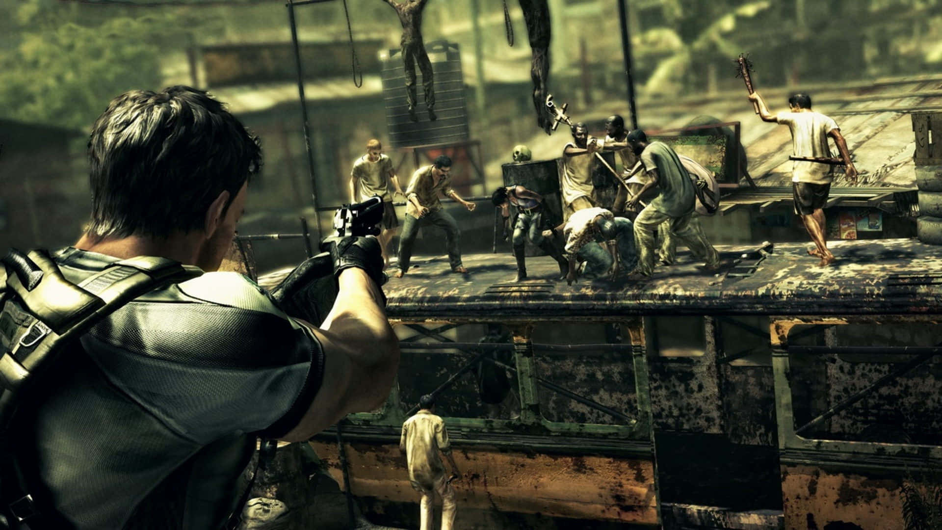 Intense Survival In Resident Evil 5 Wallpaper