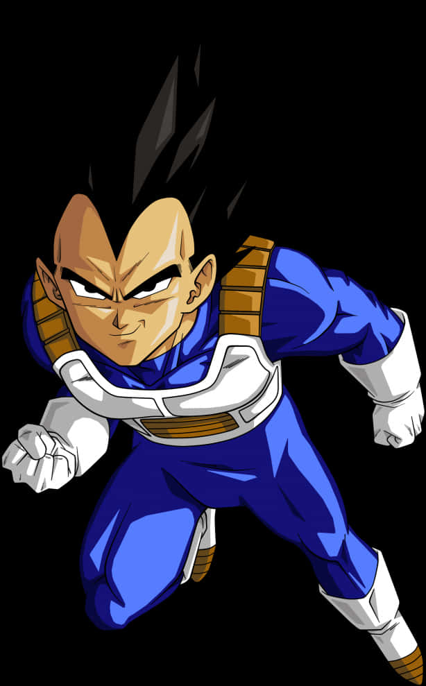 Intense Vegeta Action Pose PNG