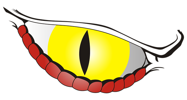 Intense Yellow Cartoon Eye PNG