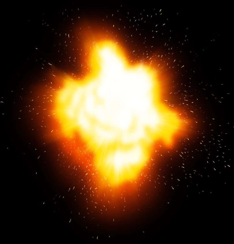 Intense Yellow Explosion Effect PNG