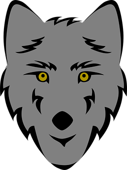 Intense Yellow Eyed Wolf PNG