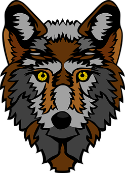 Intense Yellow Eyed Wolf Graphic PNG
