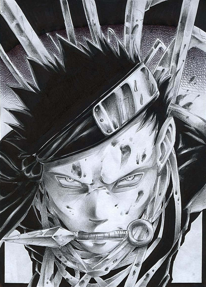 Intense Zabuza Momochi Kunstwerk Achtergrond