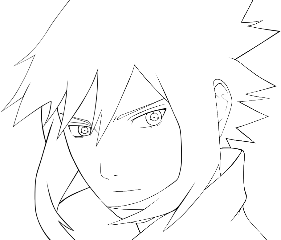 Intense_ Anime_ Character_ Sketch PNG