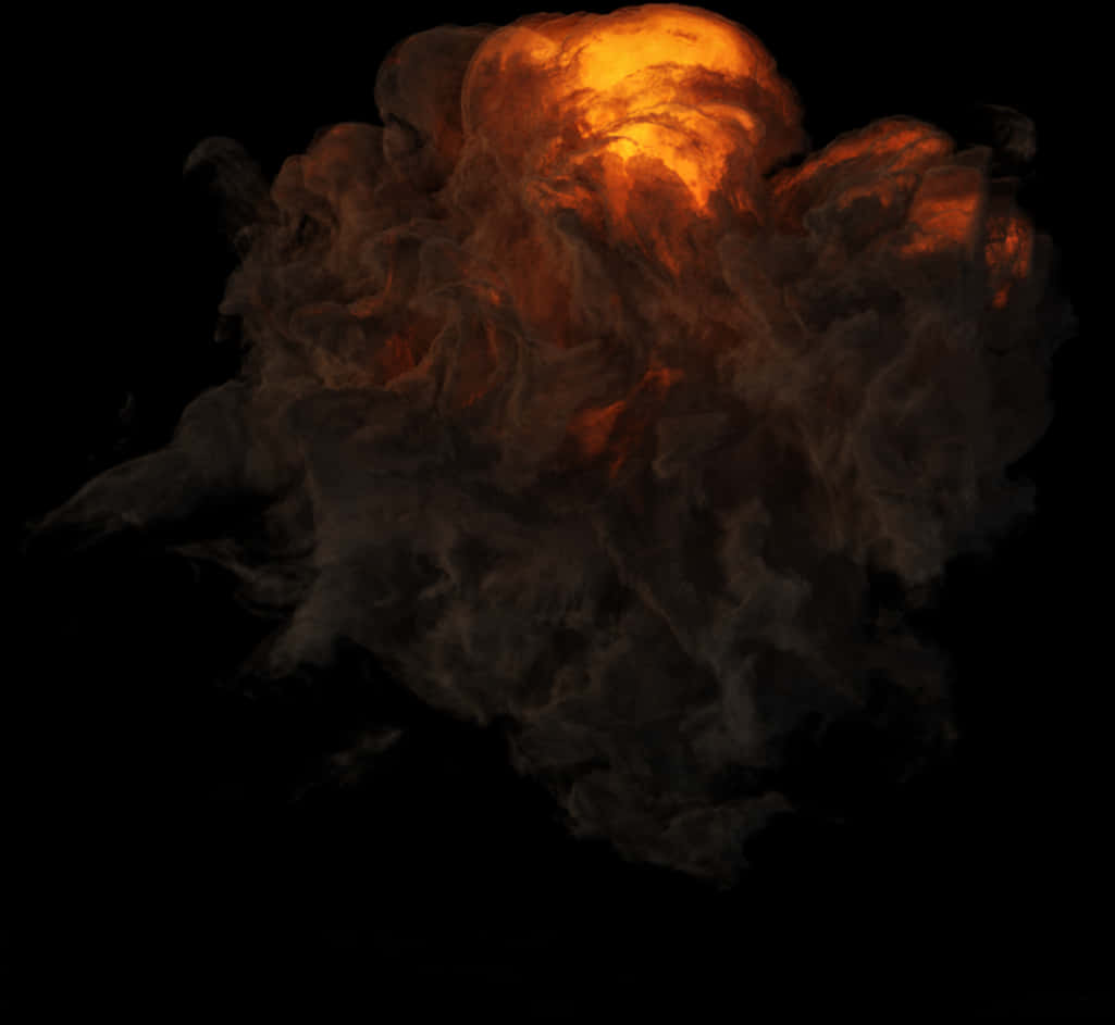 Intense_ Fire_ Smoke_ Against_ Dark_ Background PNG