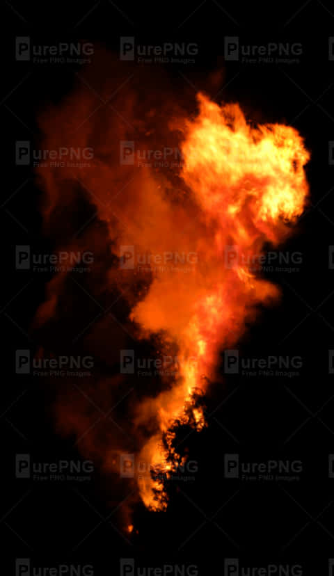 Intense_ Flame_ Against_ Dark_ Background PNG