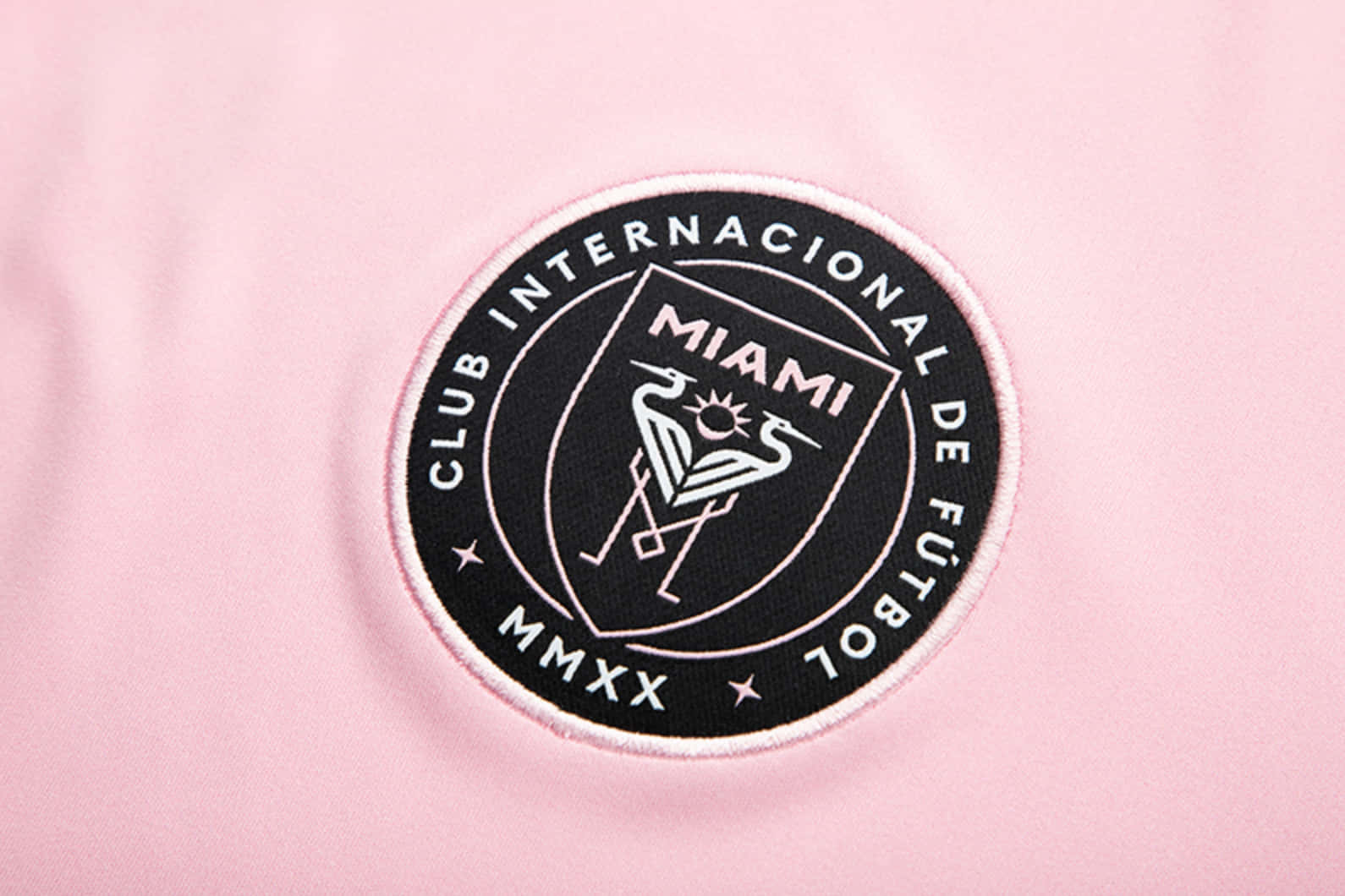 Parchedel Logo De Inter Miami Fc En Arte Digital En Color Rosa. Fondo de pantalla