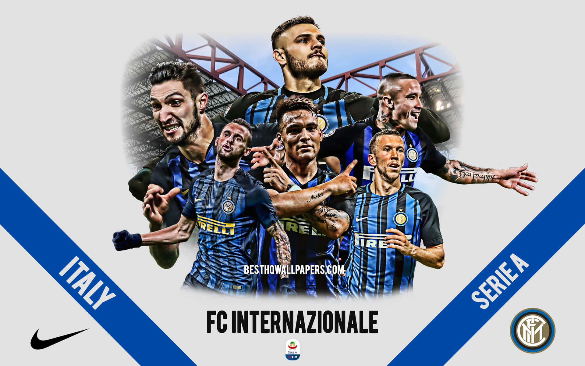 Inter Milan Players Celebrating a Goal Wallpaper