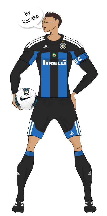 Inter Milan Soccer Player Illustration PNG