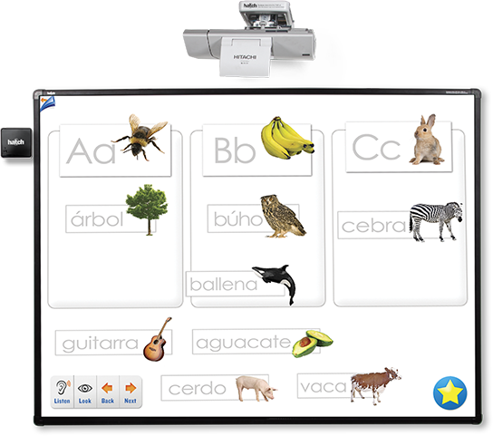 Interactive Spanish Alphabet Whiteboard PNG