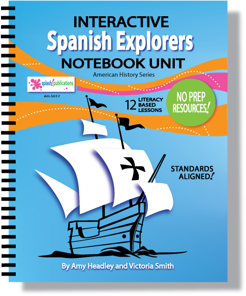 Interactive Spanish Explorers Notebook Cover PNG